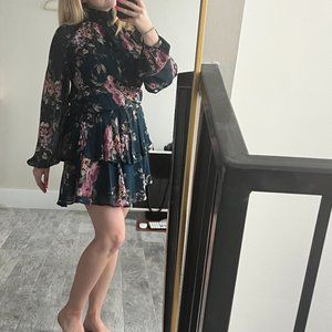 Yumi Kim Floral Collared Mini Dress